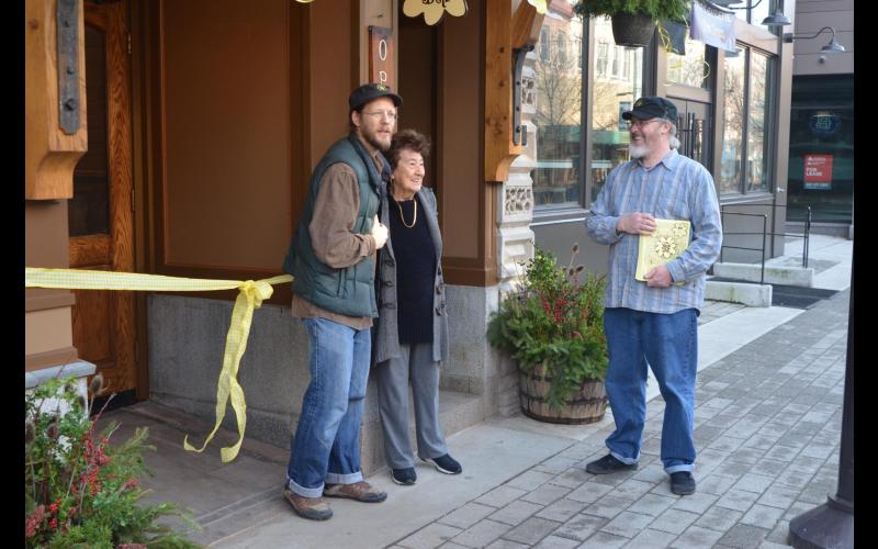 Mrs. Avery getting ready to cut the ribbon for the Grand Opening!